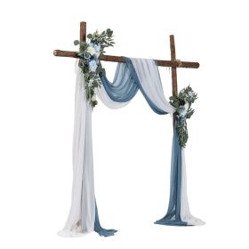 VEVOR Artificial Wedding Arch Flowers Kit, Blue Wedding Arch Flowers with Drapes Kit (Pack of 4) - 2 Pcs Floral Arrangement, 2 Pcs Sheer Drapes